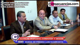 INFORMAN AUTORIDADES SOBRE EL SEGUIMIENTO DEL FRAUDE LA CAJA POPULAR NUEVA ALIANZA DE IRAPUATO.