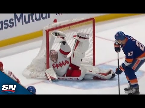 Frederik Andersen Makes Unbelievable Glove Save After Falling Down