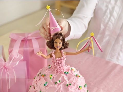 Kuchen - How to make a princess cake Jedes kleine Maedchen würde gerne diesen zauberhaften Prinzessin-Kuchen zum Geburtstag bekommen, inklusive einer echten Puppe, mi...