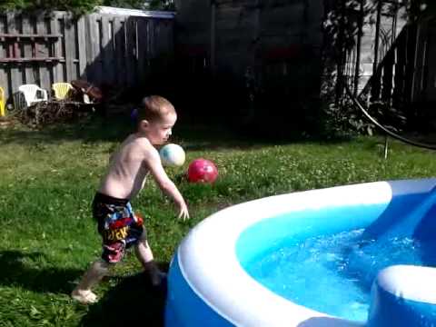 townsend playing in the pool