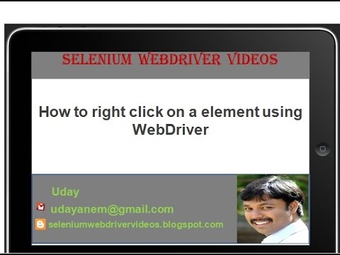 how to perform right click in selenium webdriver