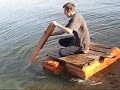 Daniel rides a sponge with a plank for no reason Daniel rides a sponge with a plank for no reason