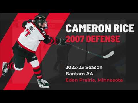 Cameron Rice 2007 Defense - 2022-23 Eden Prairie, MN Bantam AA Highlights