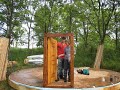 Garrett and Melissa set up the Yurt Garrett and Melissa set up the Yurt