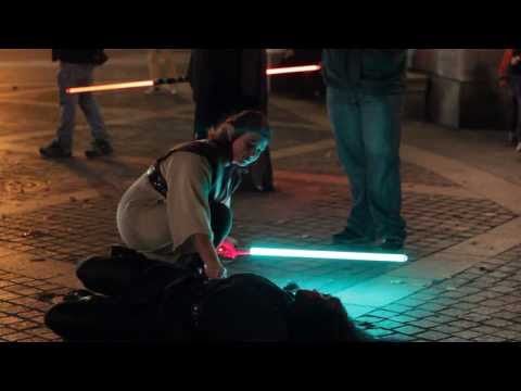 Lightsaber Battle in the Streets of New York