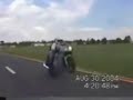 girl falls of motorcycle