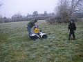 2 year old lennys 50 cc quad, first time on his own!!! watch dad run very funny