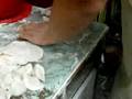 Making vegetarian dumplings in Shanghai