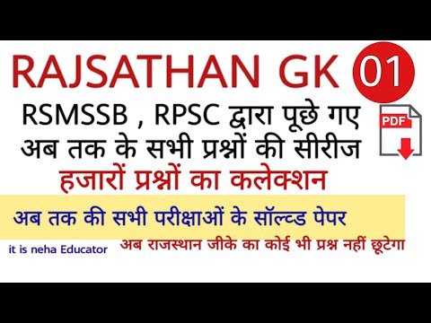 RSSB LIBRARIAN GRADE-III EXAM RAJ GK SPECIAL CLASS-1 INDUST INSP EXAM PAPER DISCUSSION only raj gk