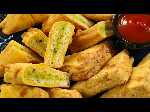 Stuffed Bread Pakora Recipe | Bread Pakoda Recipe | Aloo Bread Pakora Recipe | Varun Inamdar