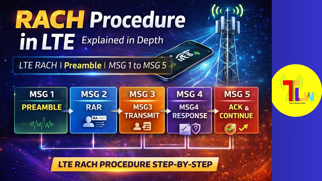 RACH Procedure in LTE Explained in Depth | LTE RACH |Preamble| MSG 1 to MSG 5