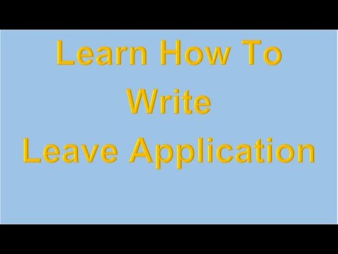 how to write leave application