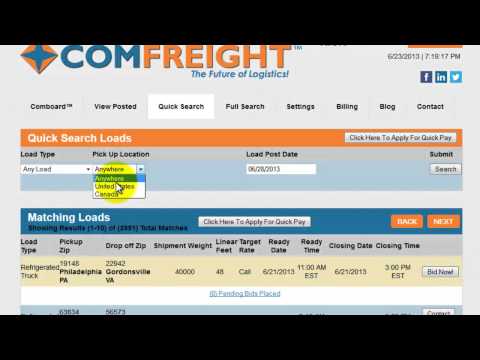 how to bid on shipping loads