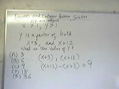 Re: Factors and Integer Problem Video