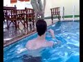 me nearly getting thrown in the pool not amused