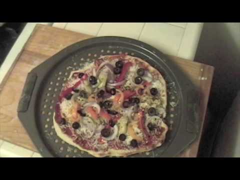 Vegetarian Pizza - Home Made Pizza recipe with the dough from scratch