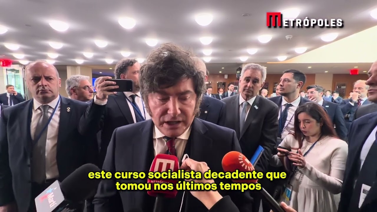 Milei diz esperar mudança no Brasil: "Curso socialista decadente"