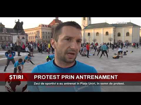 Protestul sportivilor, în Piața Unirii din Oradea