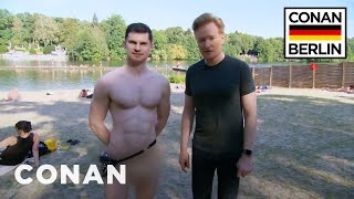 Conan & Flula Borg Visit A Nude Beach  CONAN o