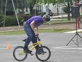 X Games medalist Matt Wilhelm shows off some bike tricks and teaches kids at Westmoor School in Northbrook IL about bike safety.