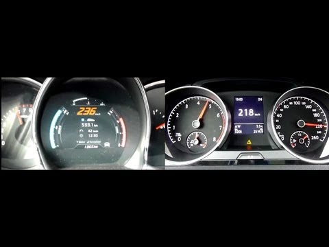 2013 Kia Pro Ceed GT 1.6 T-GDI (204hp) vs. 2012 Vw Golf 7 1.4 TSI (140hp) 0-236 km/h / 0-218 km/h