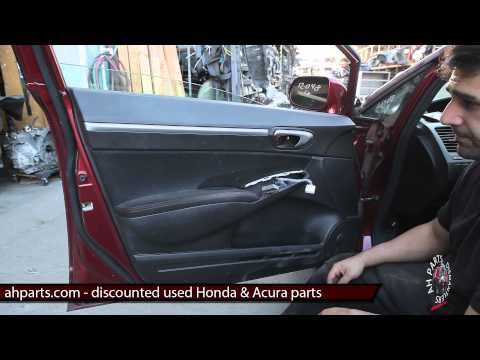 How to change replace install door panel & mirror DIY fix Honda Civic 2006 2007 2008 2009 2010 2011