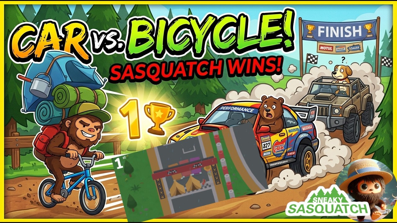 Sneaky Sasquatch - this Glitch is BROKEN! 🚲 (Easy Racing Win using bicycle)