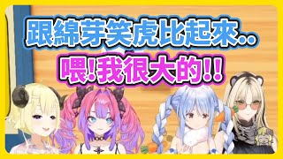 居然被說很小?! 不斷強調自己很大的Vivi【角卷綿芽/兔田佩可拉/ViVi/虎金妃笑虎】【hololive中文】【Vtuber精華】 居然被說很小?! 不斷強調自己很大的Vivi【角卷綿芽/兔田佩可拉/ViVi/虎金妃笑虎】【hololive中文】【Vtuber精華】