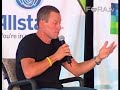 Complete video at: fora.tv Champion American cyclist Lance Armstrong discusses his experiences as a survivor of testicular cancer, and explains the origins of the ubiquitous yellow 