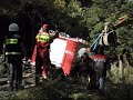 Akcja wyciągania wozu strażackiego który zawisł nad przepaścią w Karpaczu filmował lukplo