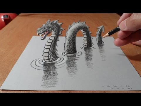 How I Drew a 3D Loch Ness Monster