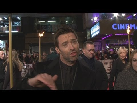 Hugh Jackman rapping at the Les Miserables premiere!