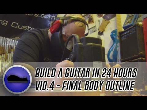 Video 4 - How to build a guitar | final body outline and hand radiusing the compound fretboard