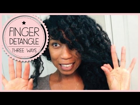 natural - Instead of using combs and brushes to detangle curly natural hair, opt for finger detangling! It's much more gentle, decreases the chance of unnecessary brea...