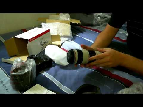 canon 7D and canon 70-200mm f4 lens unboxing