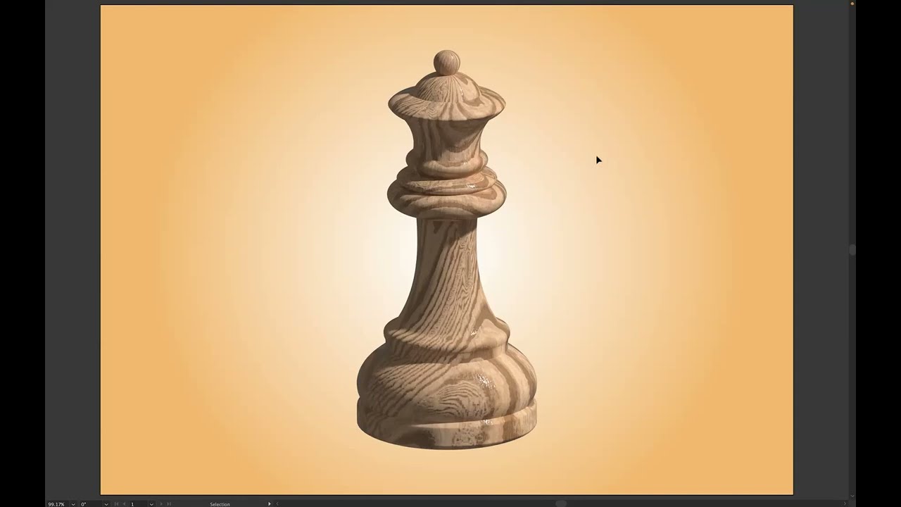 3D and materials Chess piece - Adobe Illustrator