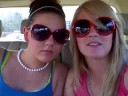 Lyndsay and Miranda in the car