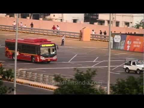 low floor - Special new low-floor buses introduced in New Delhi, during the Commonwealth Games 2010. Also, see special security arrangements in place for the Games (Delh...