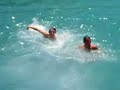 jumping into sea in ibiza cala llonga