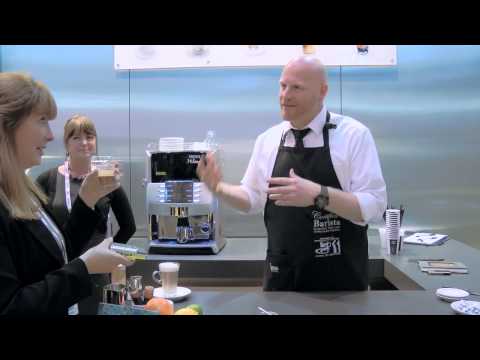 Coffee - http://www.foodbev.com -- Master barista Ola Persson demonstrates his skills on the Nescafé Professional stand at Avex 2013. Watch him create his own version...