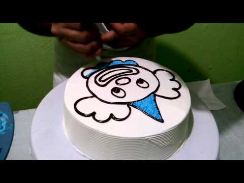 como hacer pasteles - TE ENSEÑO COMO HACER UN DIBUJO DE UN PAYASITO FACIL Y RAPIDO.