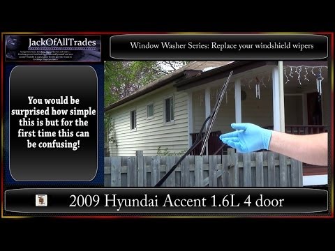 2009 Hyundai accent Window Washer Series: Part1: How to replace your windshield wipers in 720pHD