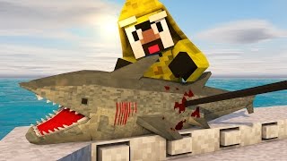 Minecraft | JAWS SHARK CHALLENGE - Shark Hunting With Guns! (JAWS, SHARKS, BOAT MOD)