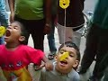Sai Nagari kids having fun and competing in the Jalebi eating competition.