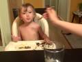 Madison eating and Laughing!