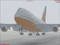 FSX Boieng-747 Orbit airlines landing in a fog.