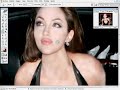 hola esta es una modificacion de la cara de angelina jolie mmm veanlo completo , o si no adelantelo hasta el final. 
- para transformar la cara use la herramienta de licuar
- para quitar imperfecciones de la cara tome con el gotero un color claro de la cara, tome el pincel y lo hice transparente como entre el 3% al 8%
- no utilice ninguna capa
- para los toques finales modifique los colores y le di un poco mas de brillo y contraste.  
tengo 15 a�os.
tomen en cuenta que esto fue un trabajo sencillo y aparte el grabador de pantalla hace muy lenta la computadora, hago trabajos mas complicados.
 hagan sus peticiones por si quieren que modifique una foto de ustedes, de un amigo o de un artista contacteme a fihocon@hotmail.com

:)