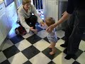 Philip walks 4 steps on his own. Philip walks 4 steps on his own.