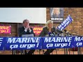 conf�rence de presse de marine le pen, lors de sa tourn�e consacr� au tour de france des oubli�s � versailles, le 15 mai 2013.