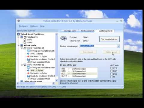 how to test serial port windows xp
